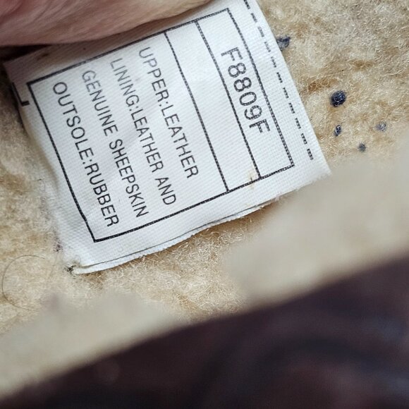 UGG 1757 Bettey Brown Leather Suede Slip On Sheepskin Inside Lined Mocs Shoes 9 - Picture 5 of 16